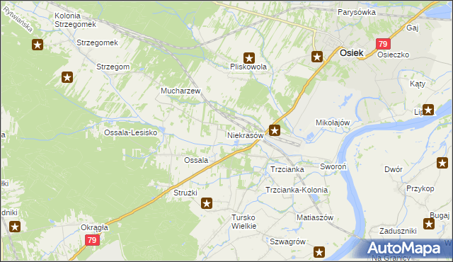 mapa Niekrasów, Niekrasów na mapie Targeo