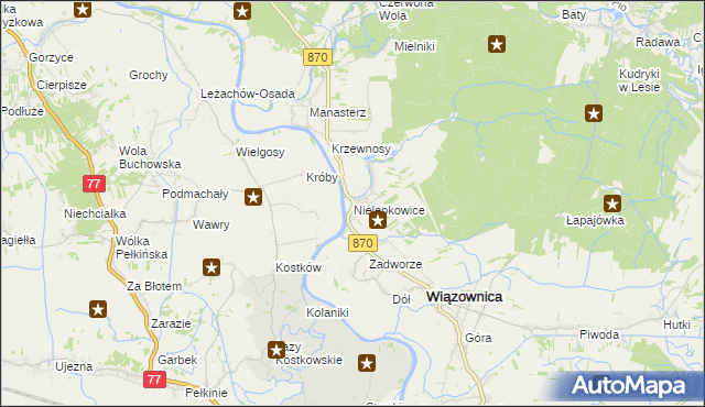 mapa Nielepkowice, Nielepkowice na mapie Targeo