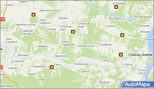 mapa Niemieryczów, Niemieryczów na mapie Targeo