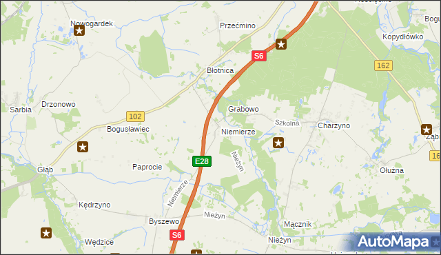 mapa Niemierze, Niemierze na mapie Targeo