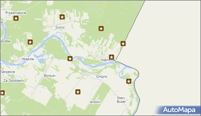 mapa Niemirów gmina Mielnik, Niemirów gmina Mielnik na mapie Targeo