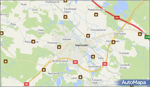 mapa Niemodlin, Niemodlin na mapie Targeo