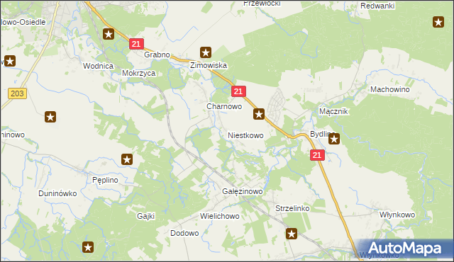 mapa Niestkowo, Niestkowo na mapie Targeo