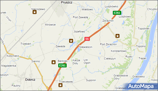 mapa Niewieścin, Niewieścin na mapie Targeo