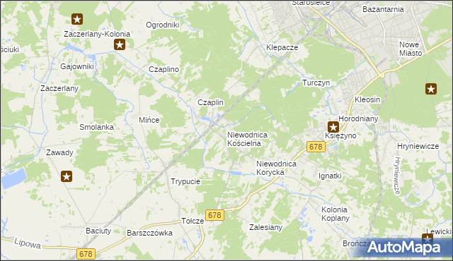 mapa Niewodnica Kościelna, Niewodnica Kościelna na mapie Targeo