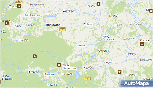 mapa Ninków, Ninków na mapie Targeo