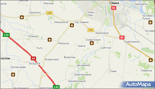 mapa Niwnik, Niwnik na mapie Targeo