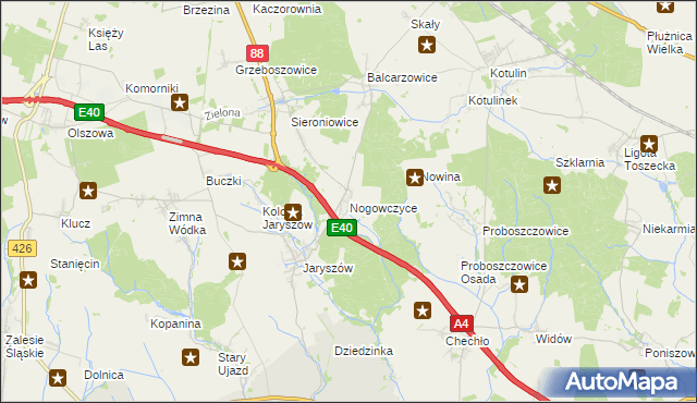 mapa Nogowczyce, Nogowczyce na mapie Targeo