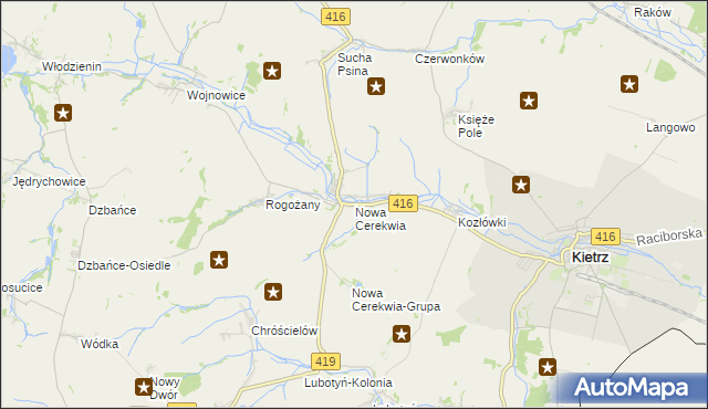 mapa Nowa Cerekwia, Nowa Cerekwia na mapie Targeo