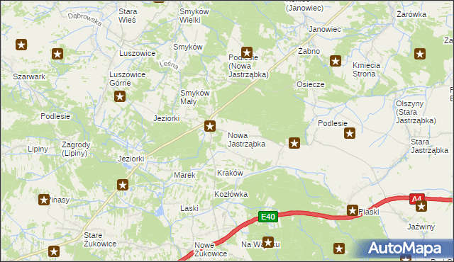 mapa Nowa Jastrząbka, Nowa Jastrząbka na mapie Targeo