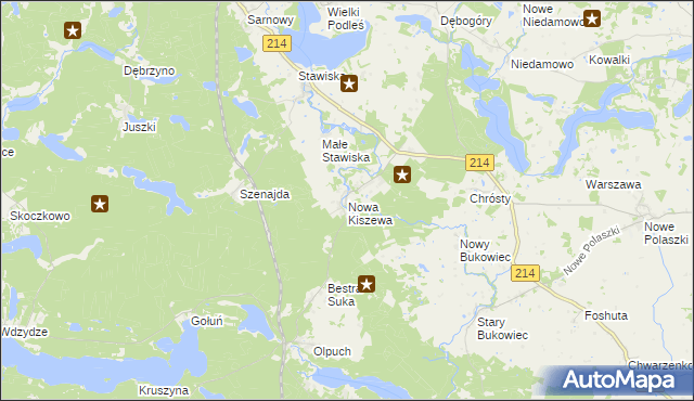 mapa Nowa Kiszewa, Nowa Kiszewa na mapie Targeo