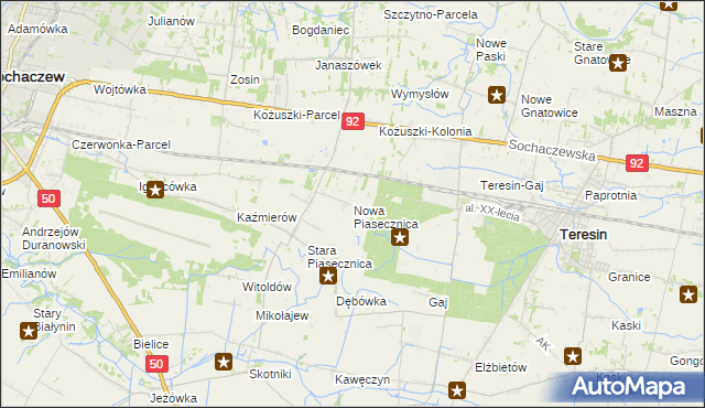 mapa Nowa Piasecznica, Nowa Piasecznica na mapie Targeo