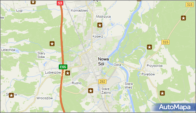 mapa Nowa Sól, Nowa Sól na mapie Targeo