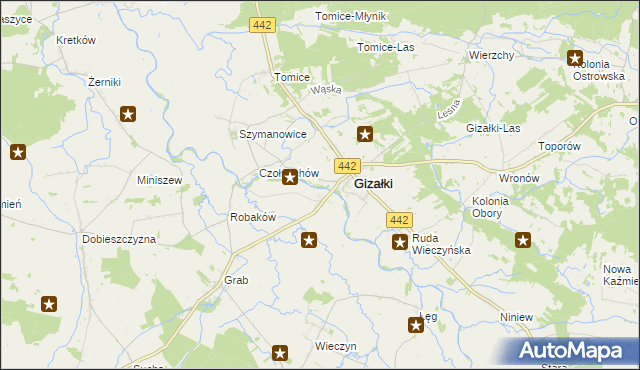 mapa Nowa Wieś gmina Gizałki, Nowa Wieś gmina Gizałki na mapie Targeo