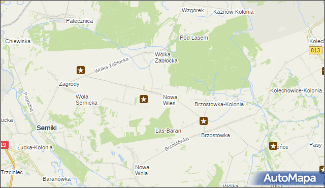 mapa Nowa Wieś gmina Serniki, Nowa Wieś gmina Serniki na mapie Targeo