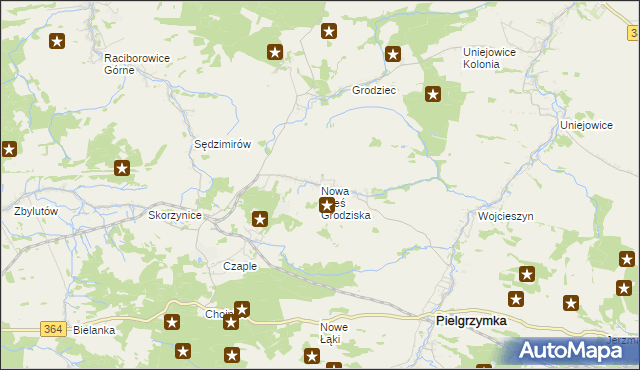 mapa Nowa Wieś Grodziska, Nowa Wieś Grodziska na mapie Targeo