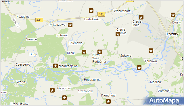 mapa Nowa Wieś Podgórna, Nowa Wieś Podgórna na mapie Targeo