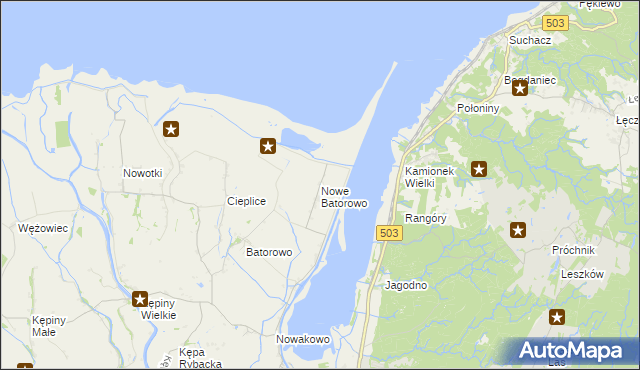 mapa Nowe Batorowo, Nowe Batorowo na mapie Targeo