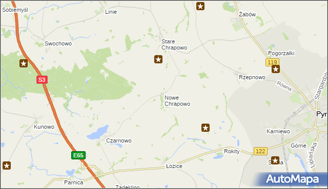 mapa Nowe Chrapowo, Nowe Chrapowo na mapie Targeo