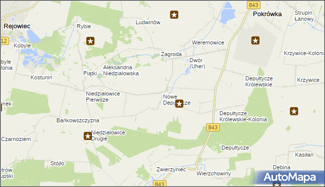 mapa Nowe Depułtycze, Nowe Depułtycze na mapie Targeo
