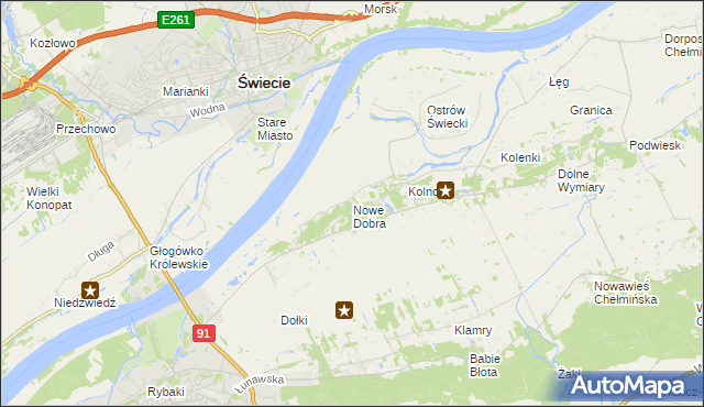 mapa Nowe Dobra gmina Chełmno, Nowe Dobra gmina Chełmno na mapie Targeo