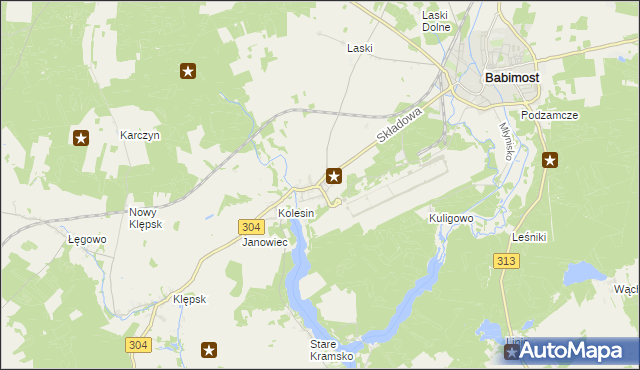 mapa Nowe Kramsko, Nowe Kramsko na mapie Targeo
