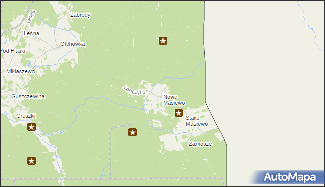 mapa Nowe Masiewo, Nowe Masiewo na mapie Targeo