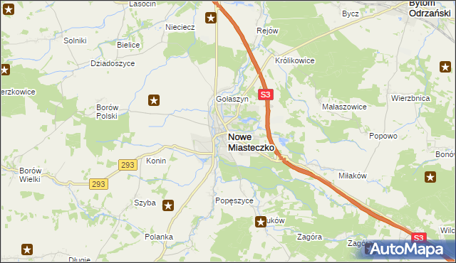 mapa Nowe Miasteczko, Nowe Miasteczko na mapie Targeo