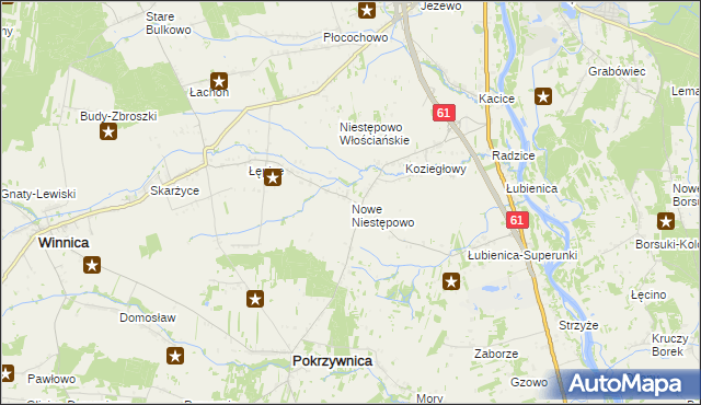 mapa Nowe Niestępowo, Nowe Niestępowo na mapie Targeo
