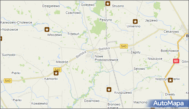 mapa Nowe Proboszczewice, Nowe Proboszczewice na mapie Targeo