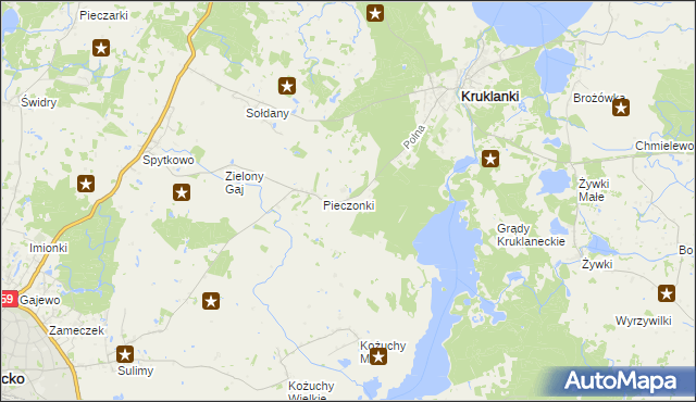 mapa Nowe Sołdany, Nowe Sołdany na mapie Targeo