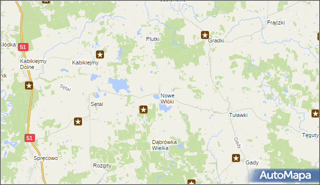mapa Nowe Włóki, Nowe Włóki na mapie Targeo
