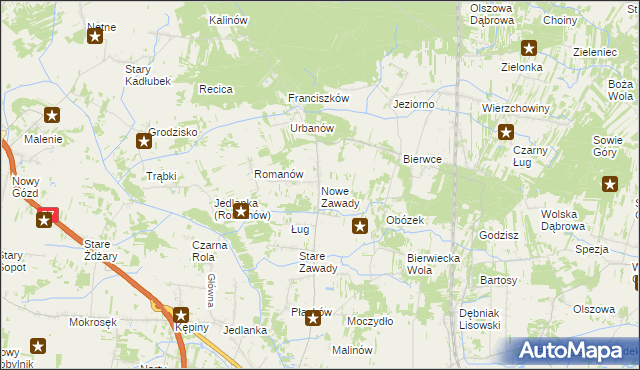 mapa Nowe Zawady, Nowe Zawady na mapie Targeo