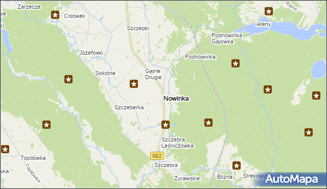 mapa Nowinka powiat augustowski, Nowinka powiat augustowski na mapie Targeo