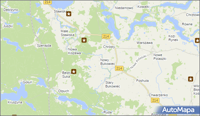 mapa Nowy Bukowiec gmina Stara Kiszewa, Nowy Bukowiec gmina Stara Kiszewa na mapie Targeo