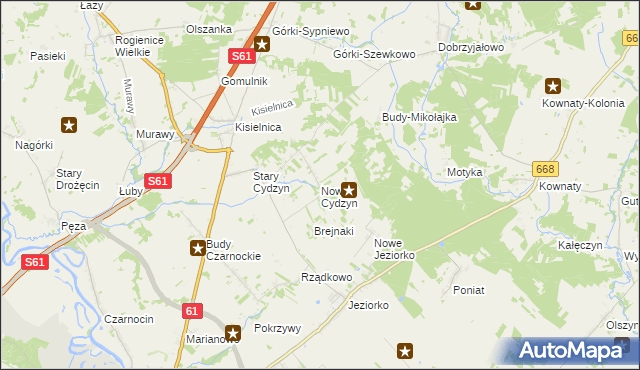 mapa Nowy Cydzyn, Nowy Cydzyn na mapie Targeo