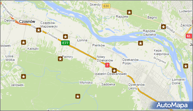 mapa Nowy Dziekanów, Nowy Dziekanów na mapie Targeo