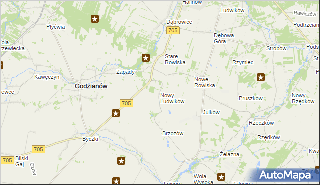 mapa Nowy Ludwików, Nowy Ludwików na mapie Targeo