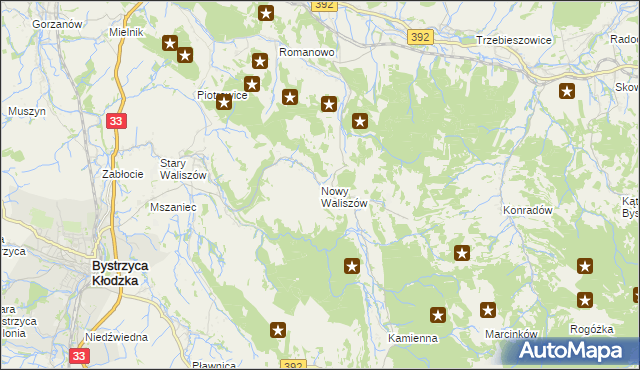 mapa Nowy Waliszów, Nowy Waliszów na mapie Targeo