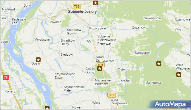 mapa Nowy Zambrzyków, Nowy Zambrzyków na mapie Targeo