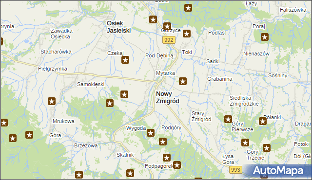 mapa Nowy Żmigród, Nowy Żmigród na mapie Targeo