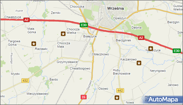 mapa Obłaczkowo, Obłaczkowo na mapie Targeo
