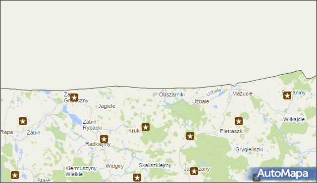 mapa Obszarniki, Obszarniki na mapie Targeo