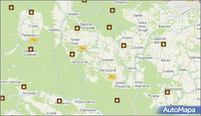 mapa Ociesęki, Ociesęki na mapie Targeo