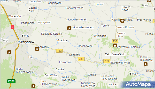 mapa Odechowiec, Odechowiec na mapie Targeo