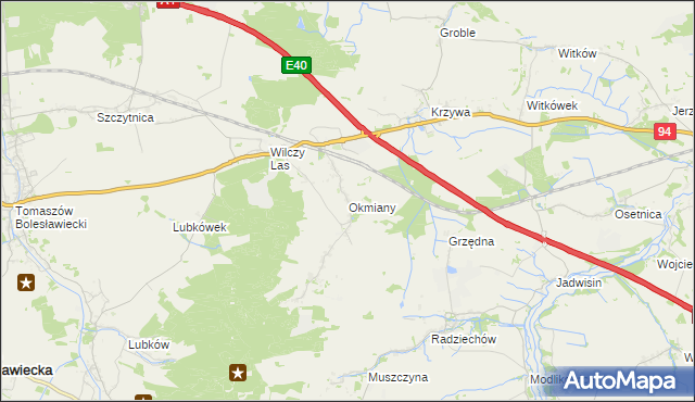 mapa Okmiany, Okmiany na mapie Targeo