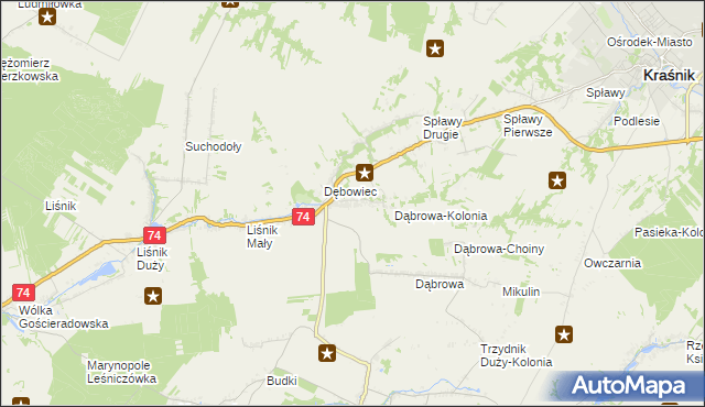 mapa Olbięcin, Olbięcin na mapie Targeo