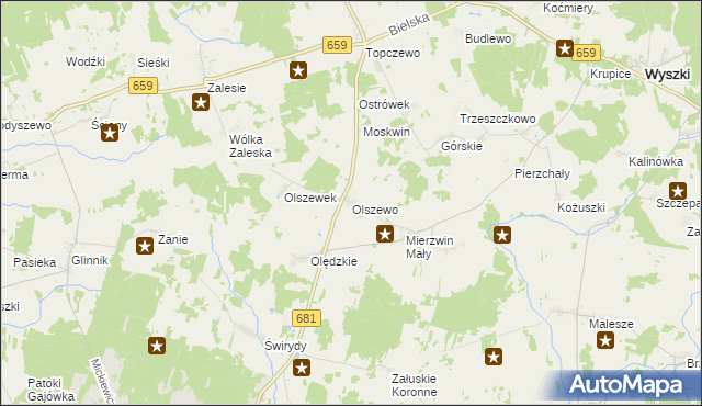 mapa Olszewo gmina Brańsk, Olszewo gmina Brańsk na mapie Targeo