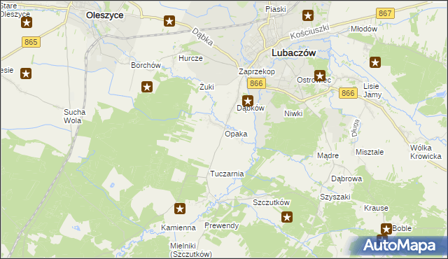 mapa Opaka, Opaka na mapie Targeo