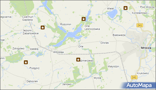 mapa Orle gmina Mrocza, Orle gmina Mrocza na mapie Targeo